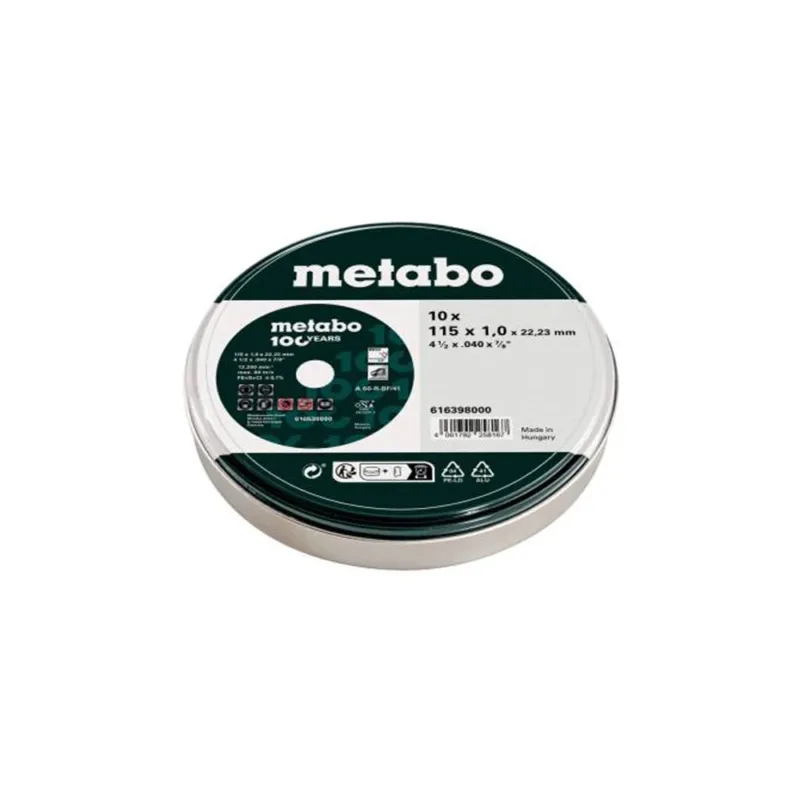 Metabo 115 x 22,23 x 1 mm vágókorong 10 db Biztonságos fizetés